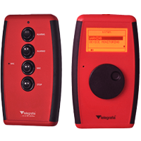 Bono módulos opcionales – control remoto RCU15 en versión Basic con 4 botones y Professional con pantalla y encoder, con micrófono integrado