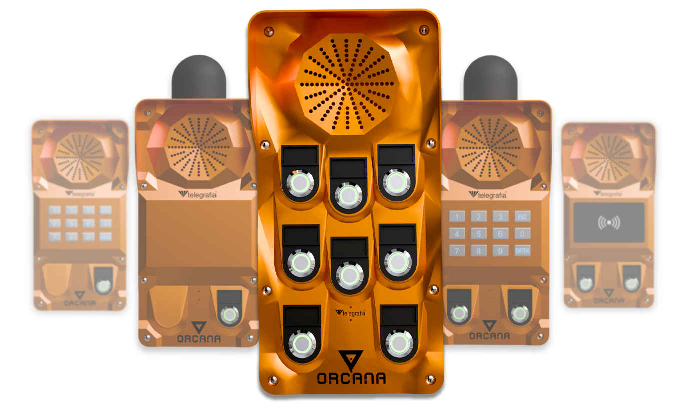 Intercomunicador industrial Orcana da Telegrafia em várias versões para ambientes industriais exigentes
