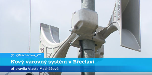 sistema de alerta temprana con sirenas presentado en televisión en Břeclav, República Checa