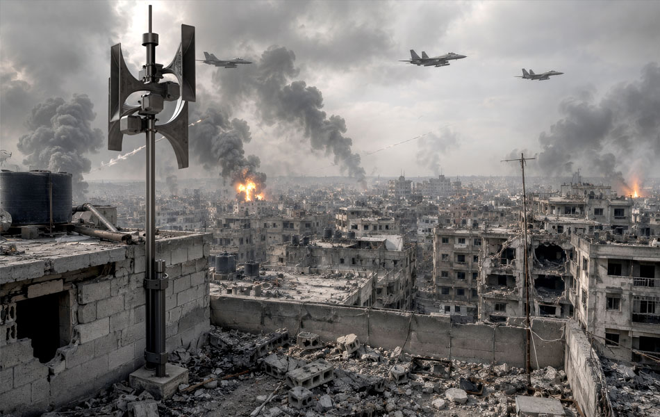 Warning System for War and Crisis Situations Warning system for crisis situations with electronic sirens
